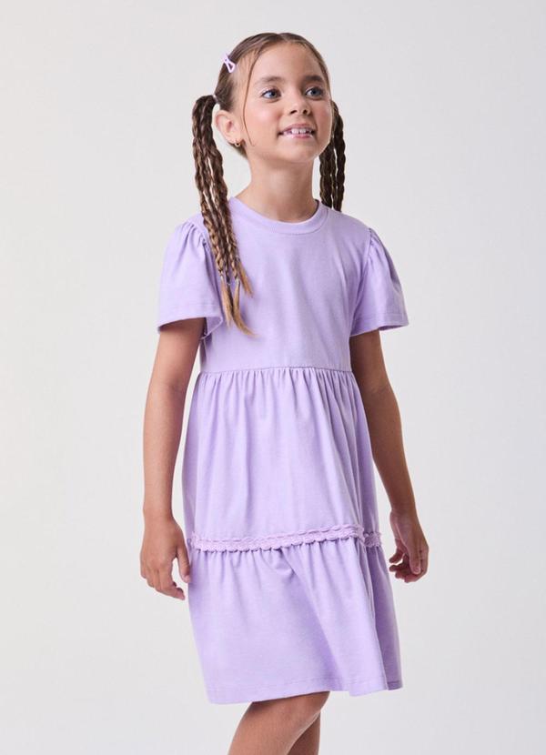 Vestido Lilás com Barra de Marias Lilás