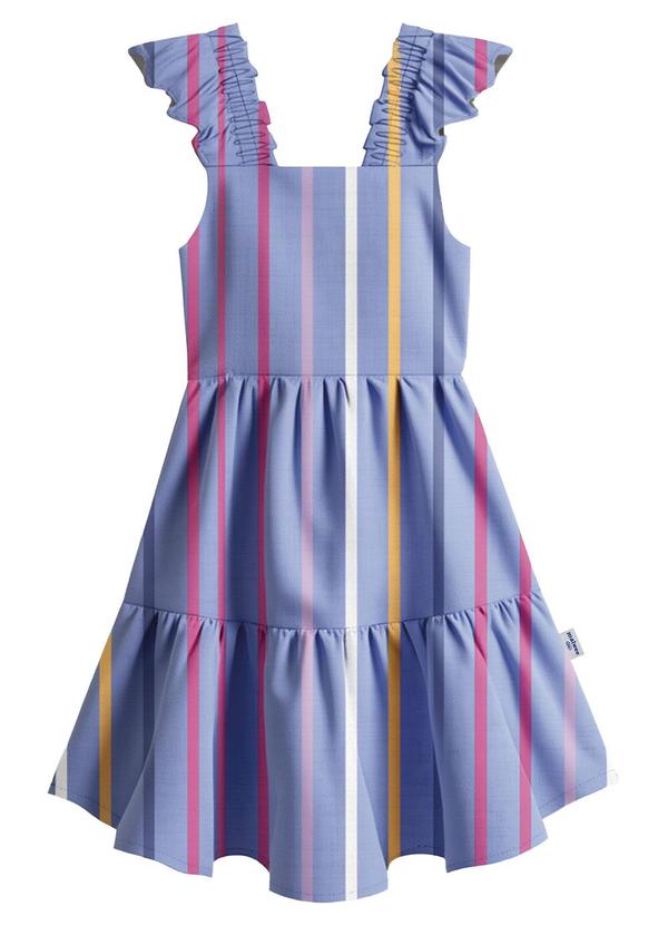 Vestido Listrado Acinturado Lavanda