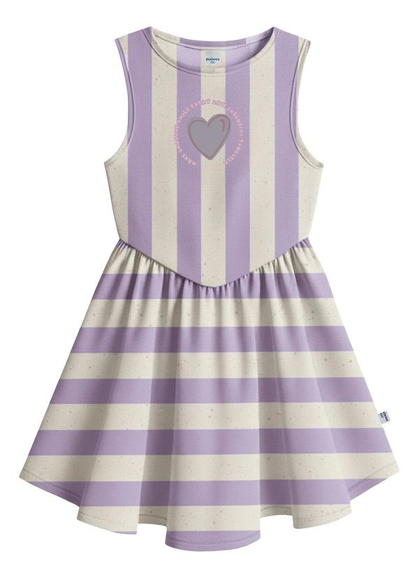 Vestido Listrado Rodado Lavanda