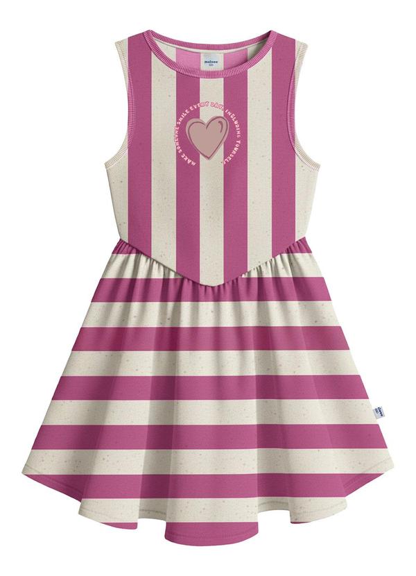 Vestido Listrado Rodado Rosa