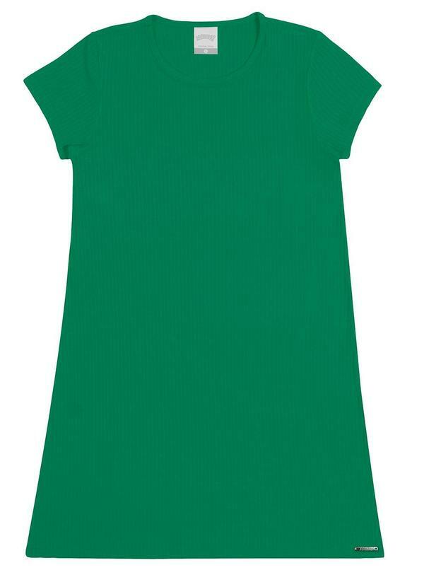 Vista 2 Vestido Malha Canelado Sevilha Verde Alakazoo Alakazoo