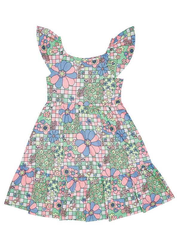 Vista 2 Vestido Malha Leve Menina Azul Pulla Bulla Pulla Bulla