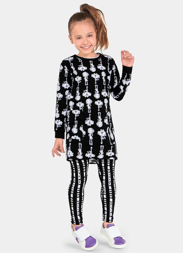 Vista 2 Vestido Malha Mundo Ripilica Preto Lilica Ripilica Lilica Ripilica