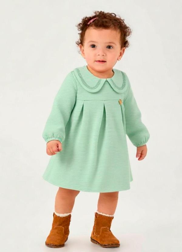 Vestido Malha Relevo com Elastano Verde