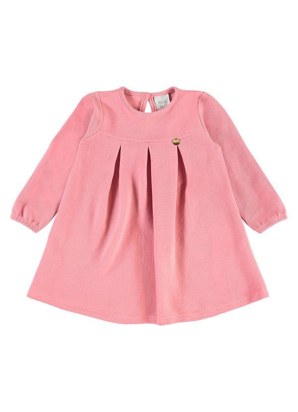 Vestido Malha Relovo com Elastano Rosa