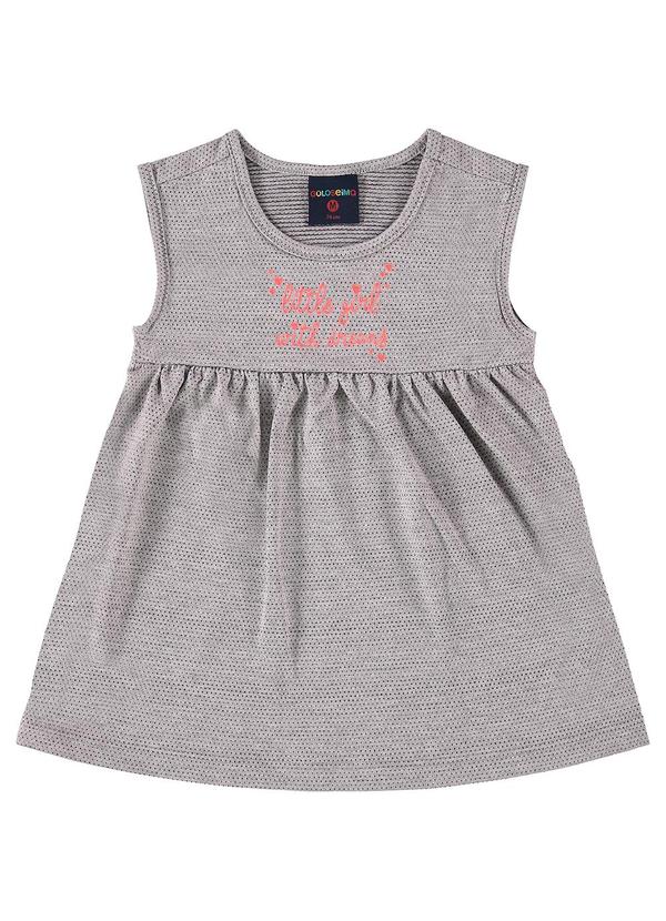 Vestido Malha Trabalhada para Bebê Cinza