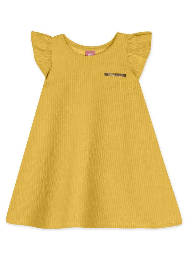 Vista 2 Vestido Manga Curta Bebê Feminino Amarelo Lilica Ripilica Lilica Ripilica