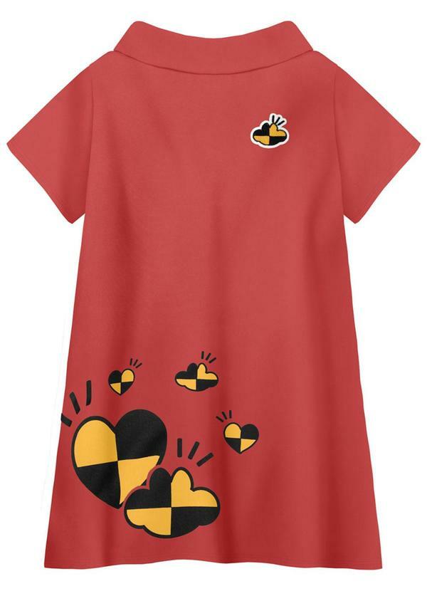 Vista 2 Vestido Manga Curta Menina Infantil Laranja Lilica Ripilica Lilica Ripilica