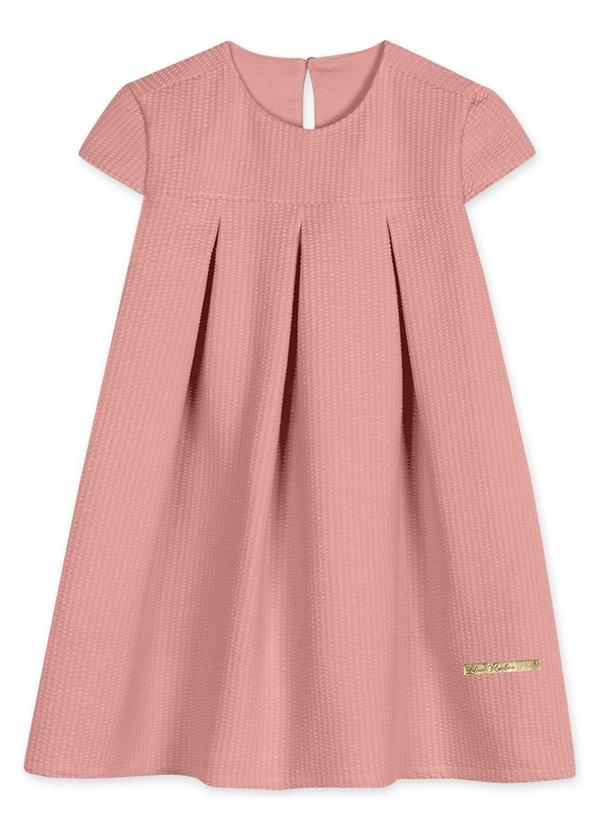 Vista 2 Vestido Manga Curta Infantil Feminino Rosa Lilica Ripilica Lilica Ripilica