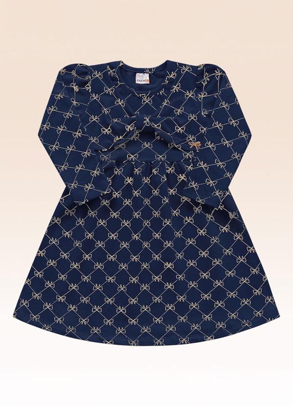 Vestido Manga Longa Azul