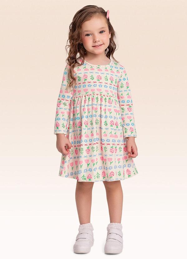 Vestido Manga Longa Bege