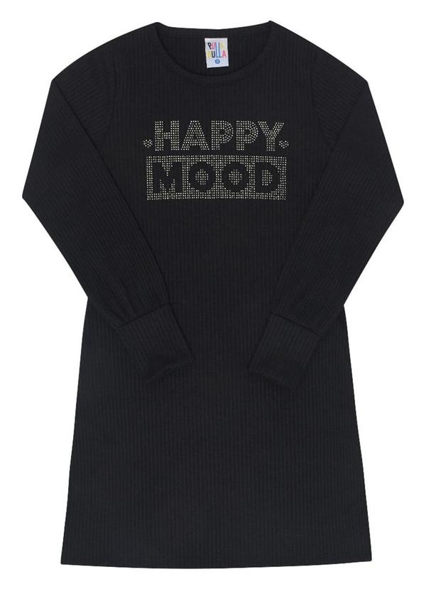 Vestido Manga Longa Menina Preto