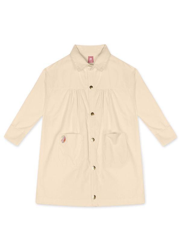 Vista 2 Vestido Manga Longa Infantil Feminino Bege Lilica Ripilica Lilica Ripilica