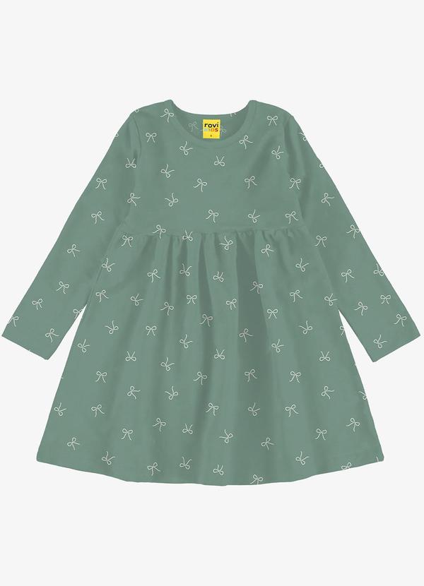 Vestido Manga Longa Infantis Verde