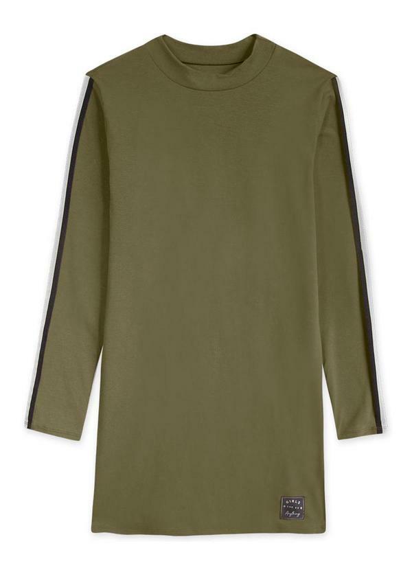 Vista 2 Vestido Manga Longa Juvenil Hapier Verde Hapier