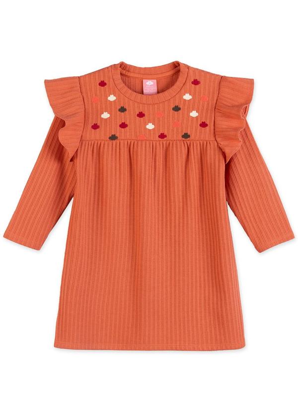 Vestido Manga Longa Laranja