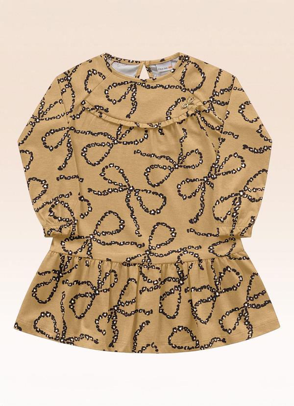 Vestido Manga Longa Marrom