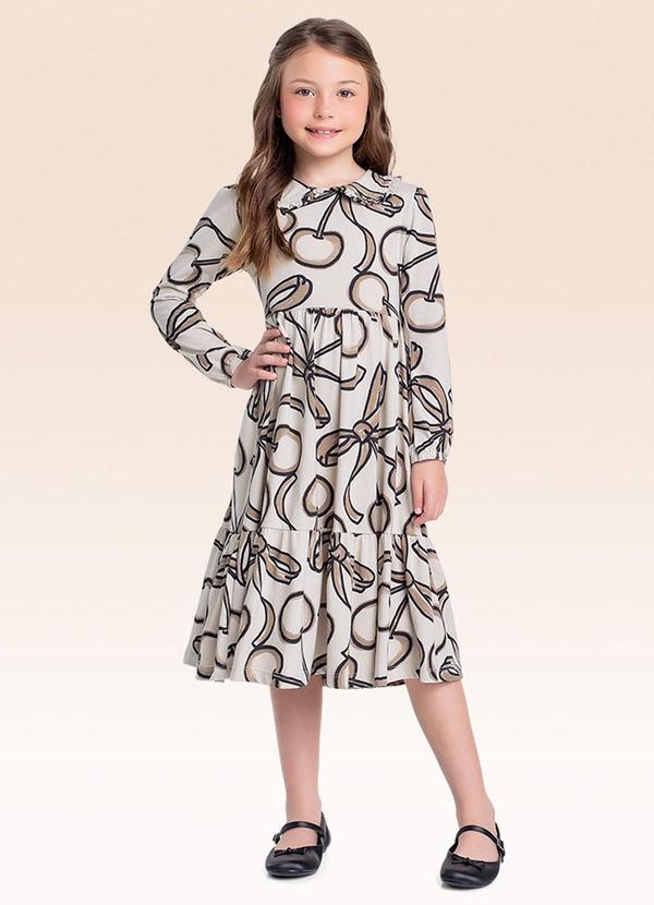 Vestido Manga Longa Marrom