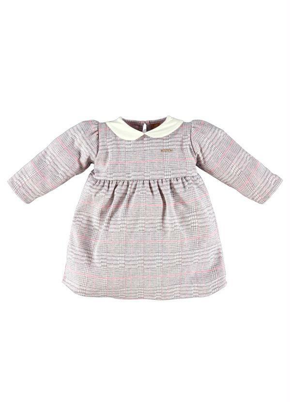 Vestido Manga Longa para Bebê Cinza