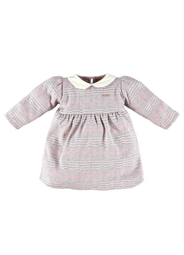 Vestido Manga Longa para Bebê Cinza