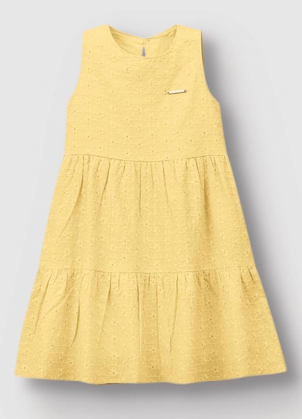 Vista 2 Vestido Marias Mídi Amarelo Carinhoso Carinhoso
