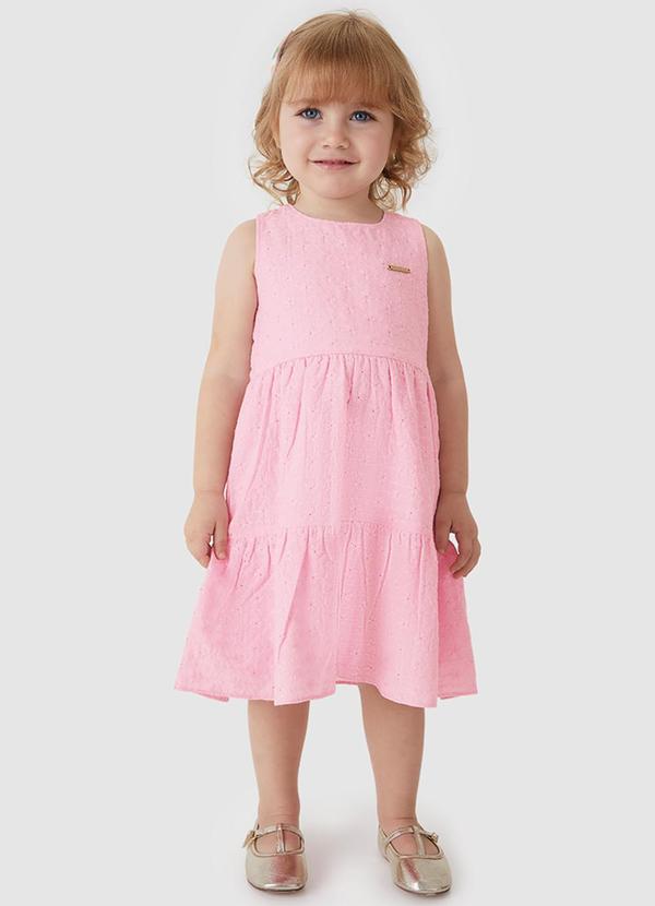 Vista 2 Vestido Marias Mídi Rosa Claro Carinhoso Carinhoso