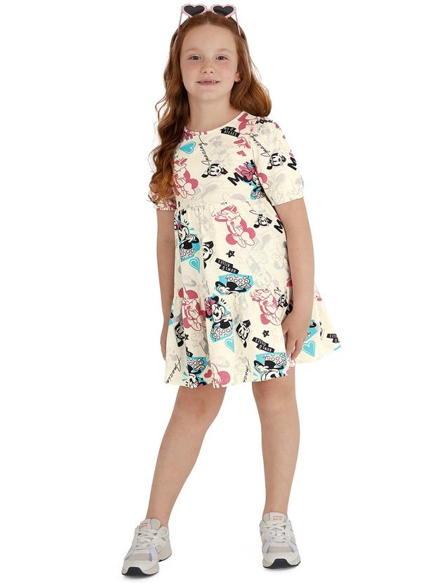 Vista 2 Vestido Marias Minnie Mouse Off White Malwee Kids Malwee Kids