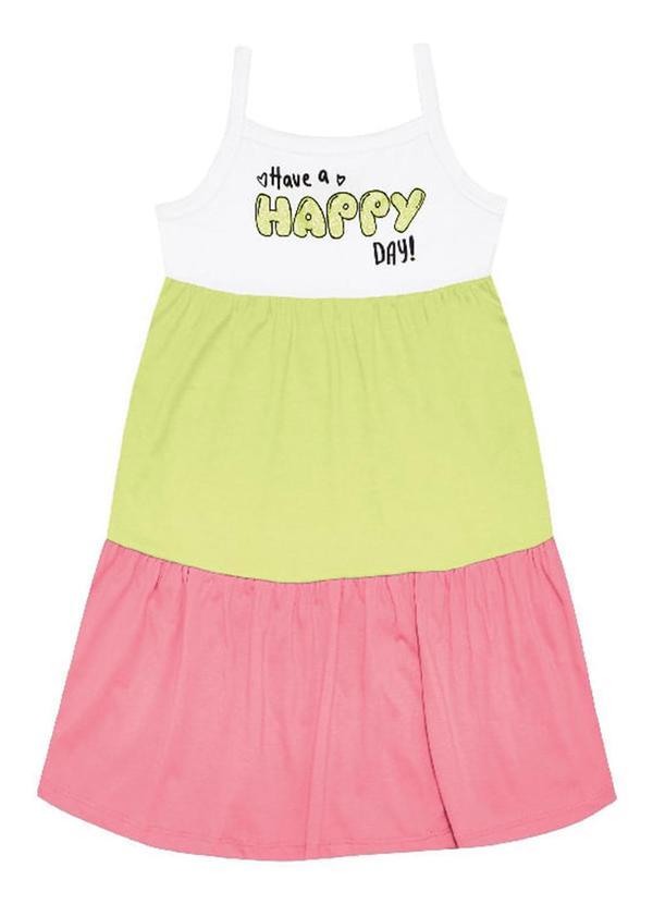 Vista 2 Vestido Meia Malha Menina Amarelo Pulla Bulla Pulla Bulla