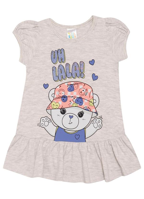 Vista 2 Vestido Meia Malha Menina Cinza Pulla Bulla Pulla Bulla