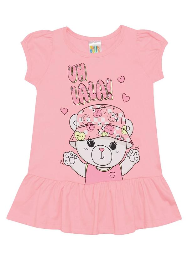Vestido Meia Malha Menina Rosa