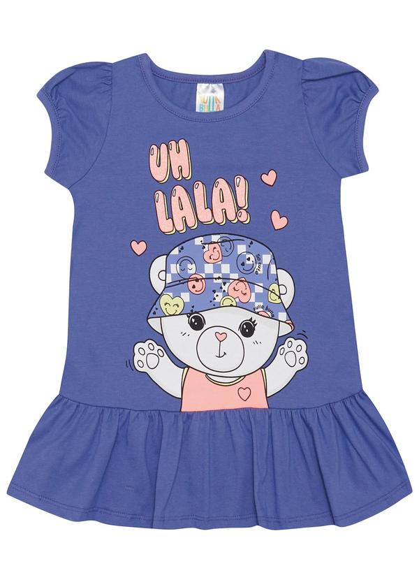Vista 2 Vestido Meia Malha Menina Roxo Pulla Bulla Pulla Bulla