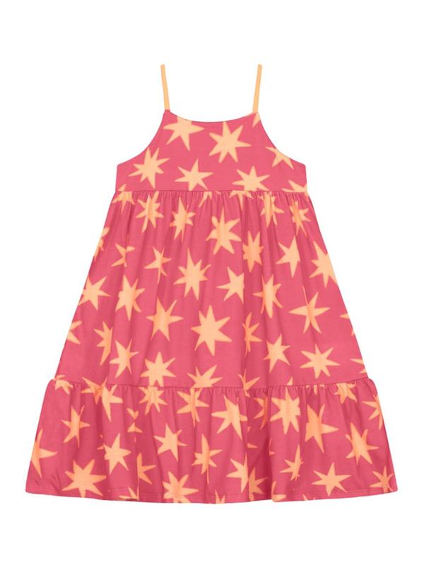 Vestido Menina de Estrelas Vermelho