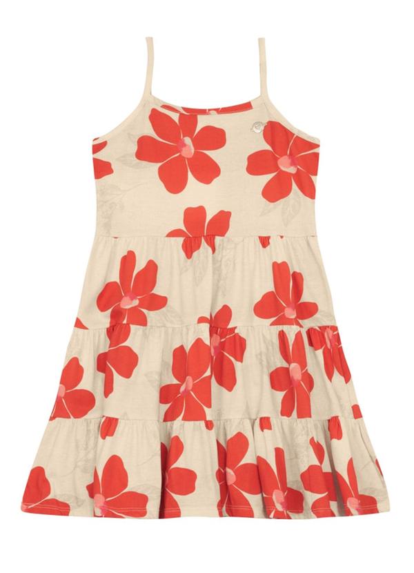 Vestido Menina de Flores Colorido Natural