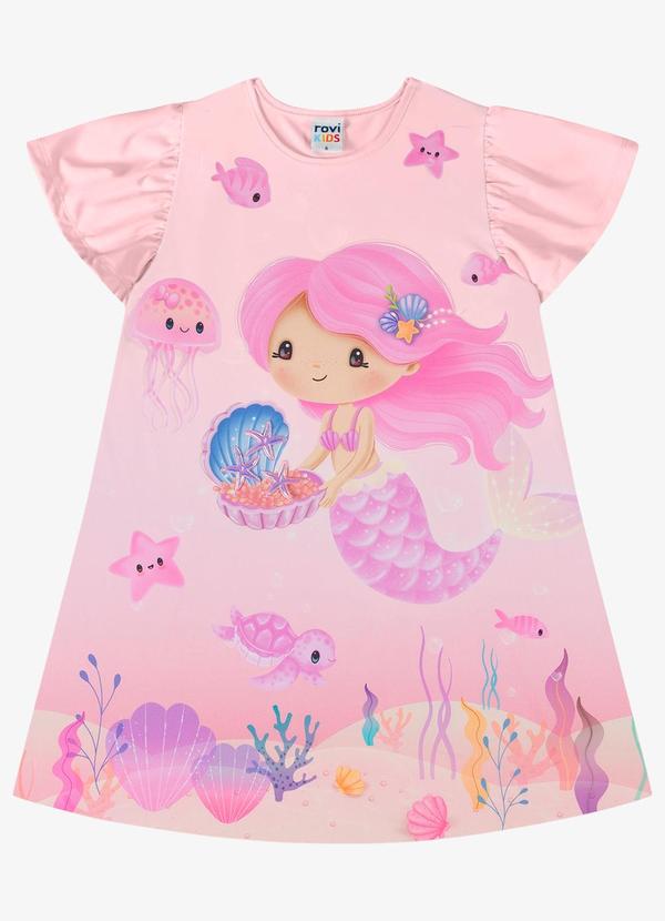 Vestido Menina Estasmpado Rosa