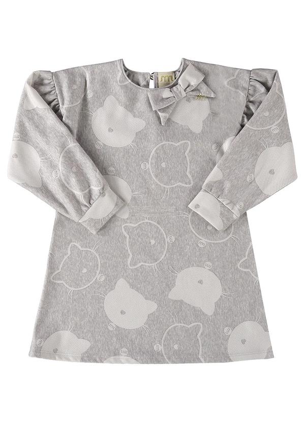 Vestido Menina Molecotton Gatinhos Cinza