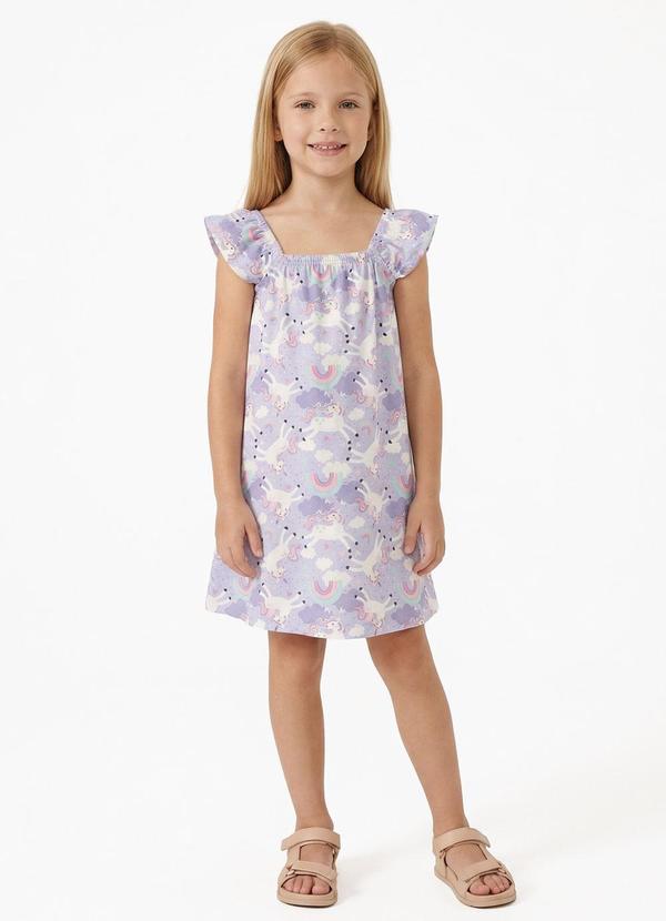 Vestido Menina Unicórnio Roxo