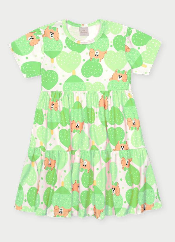 Vestido Menina Ursinha Verde