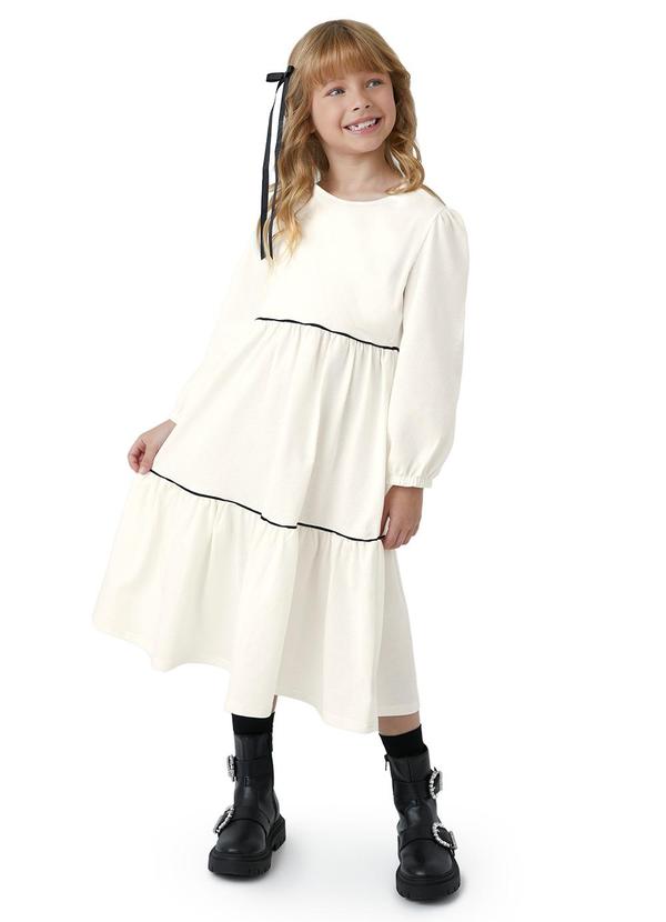 Vestido Midi Amplo Texturizado Bege