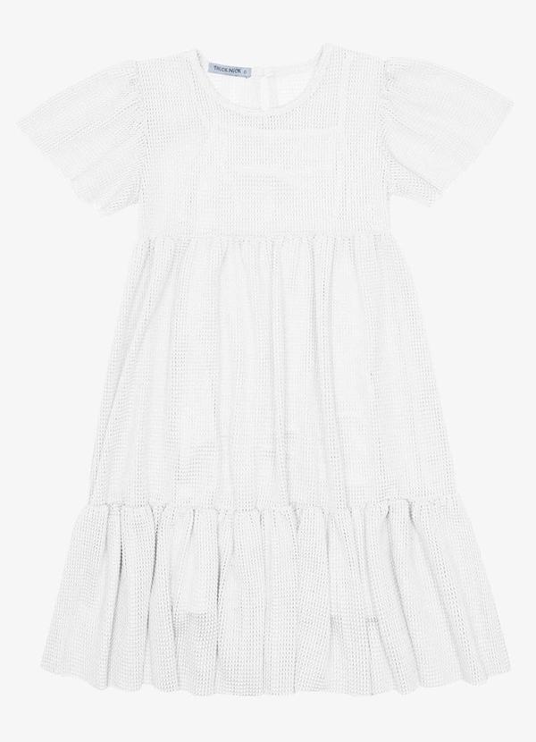 Vestido Midi com Sobreposicao Branco