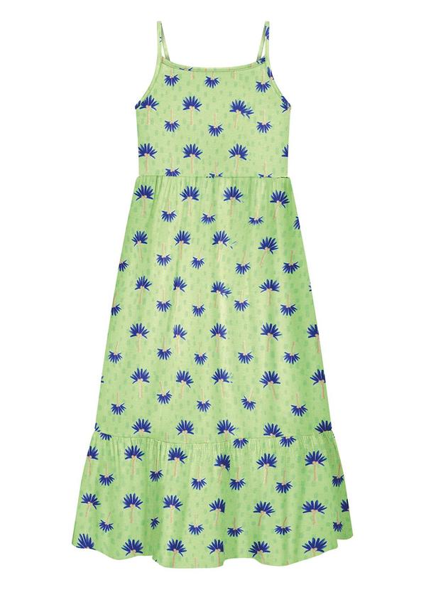 Vestido Midi de Alças Penteada Verde