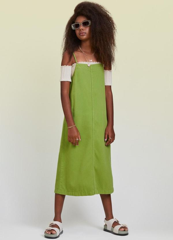 Vista 2 Vestido Midi de Sarja Verde I Am I Am