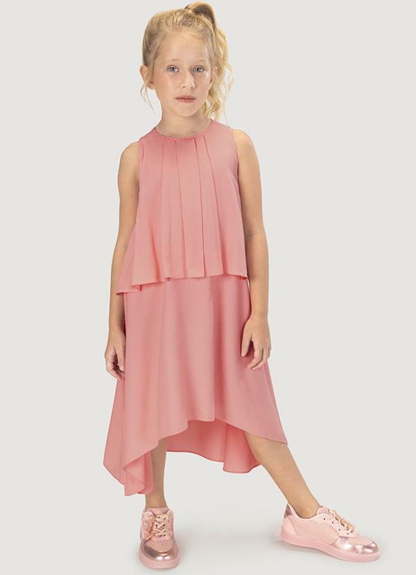 Vista 2 Vestido Midi Infantil Feminino Rosa Lilica Ripilica Lilica Ripilica