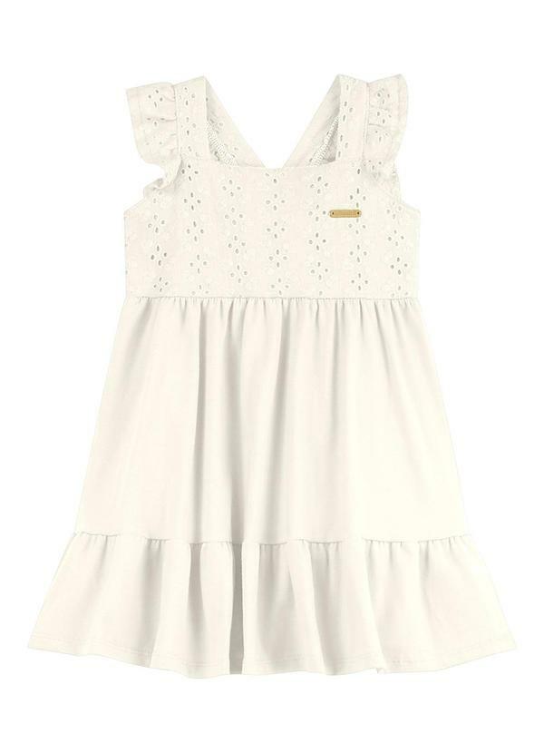 Vestido Midi Infantil Menina Laise Branco