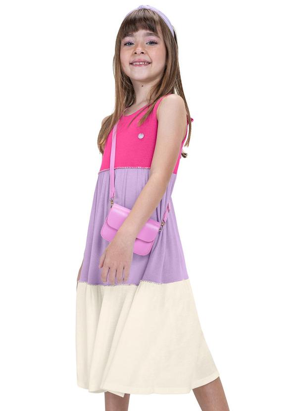 Vestido Midi Infantil Rosa