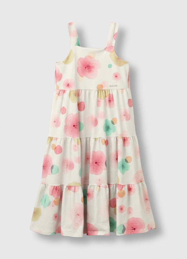 Vestido Mídi Marias Floral Off White