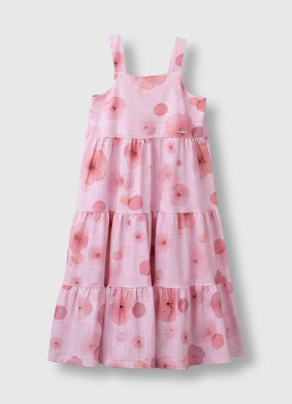 Vestido Mídi Marias Floral Rosa