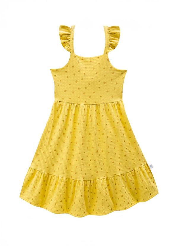 Vestido MÃdi Marias Poá Amarelo