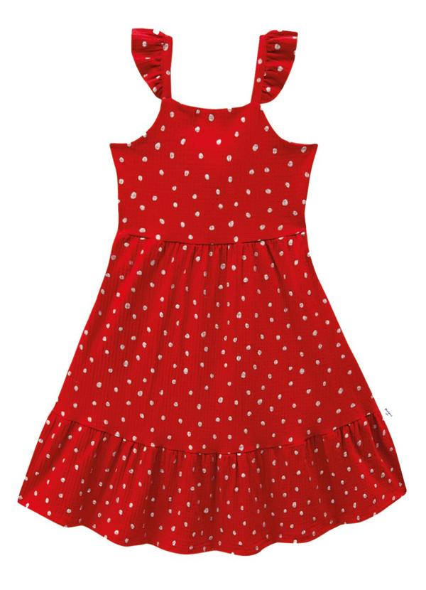 Vestido Mídi Marias Poá Vermelho