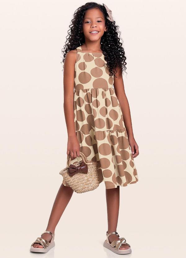 Vista 2 Vestido Midi Marrom Fakini Kids Fakini Kids