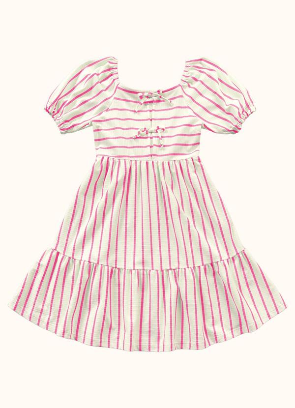 Vista 2 Vestido Midi Rosa Fakini Kids Fakini Kids